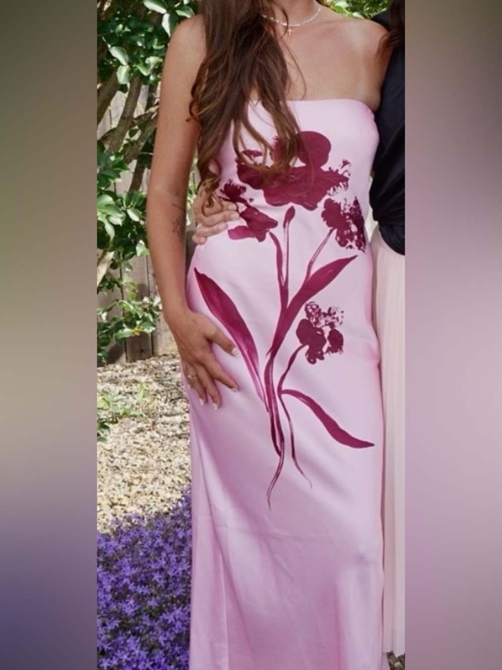 Anthropologie Strapless Pink Floral Maxi Dress NWT